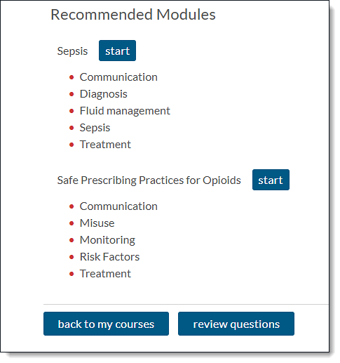 Gap Finder Recommended Modules