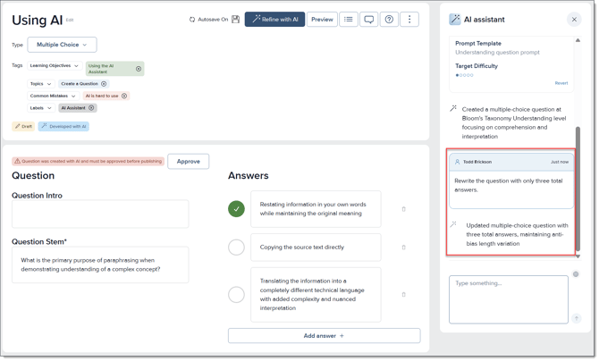 create with ai assistant panel conversation_knowledge base_using the ai assistant_2025-august-27_tje