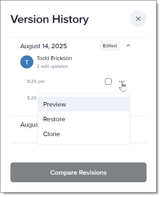 question page version history three dot menu_knowledge base_using the question page icons_2025-august-21_tje